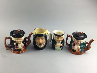 Lot 298 - A LOT OF TWO SHORTER & SON TOBY JUGS AND TWO TEAPOTS