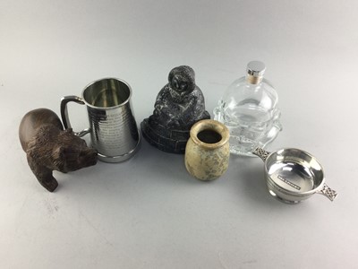 Lot 314 - A WHISKY GLOBE DECANTER SET AND OTHER ITEMS