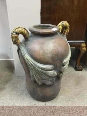 Lot 328 - A REPRODUCTION STONEWARE URN