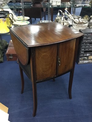 Lot 247 - AN EARLY 20TH CENTURY INLAID MAHOGANY TWO DOOR CUPBOARD