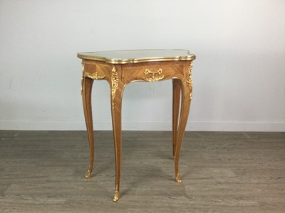 Lot 1459 - A FRENCH KINGWOOD AND GILTMETAL SIDE TABLE OF LOUIS XV DESIGN