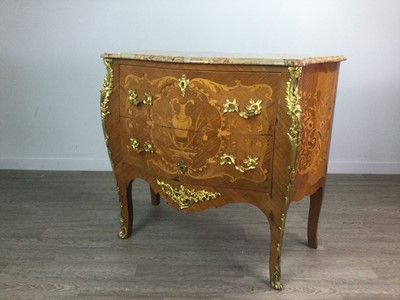Lot 1467 - AN IMPRESSIVE FRENCH GILTMETAL MOUNTED KINGWOOD AND MARQUETRY COMMODE OF LOUIS XV DESIGN