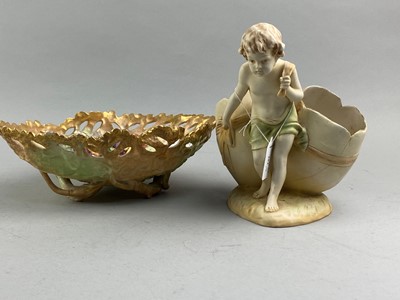 Lot 352 - A ROYAL VIENNA FIGURAL VASE AND AN OVAL BOWL