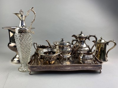 Lot 354 - A SILVER PLATED FOUR PEICE TEA SERVICE AND OTHER SILVER PLATED WARE