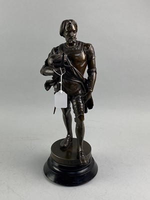 Lot 356 - A LATE VICTORIAN 19TH CENTURY BRONZED SPELTER FIGURE OF IVANHOE