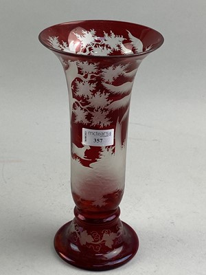 Lot 357 - A 19TH CENTURY RUBY GLASS VASE