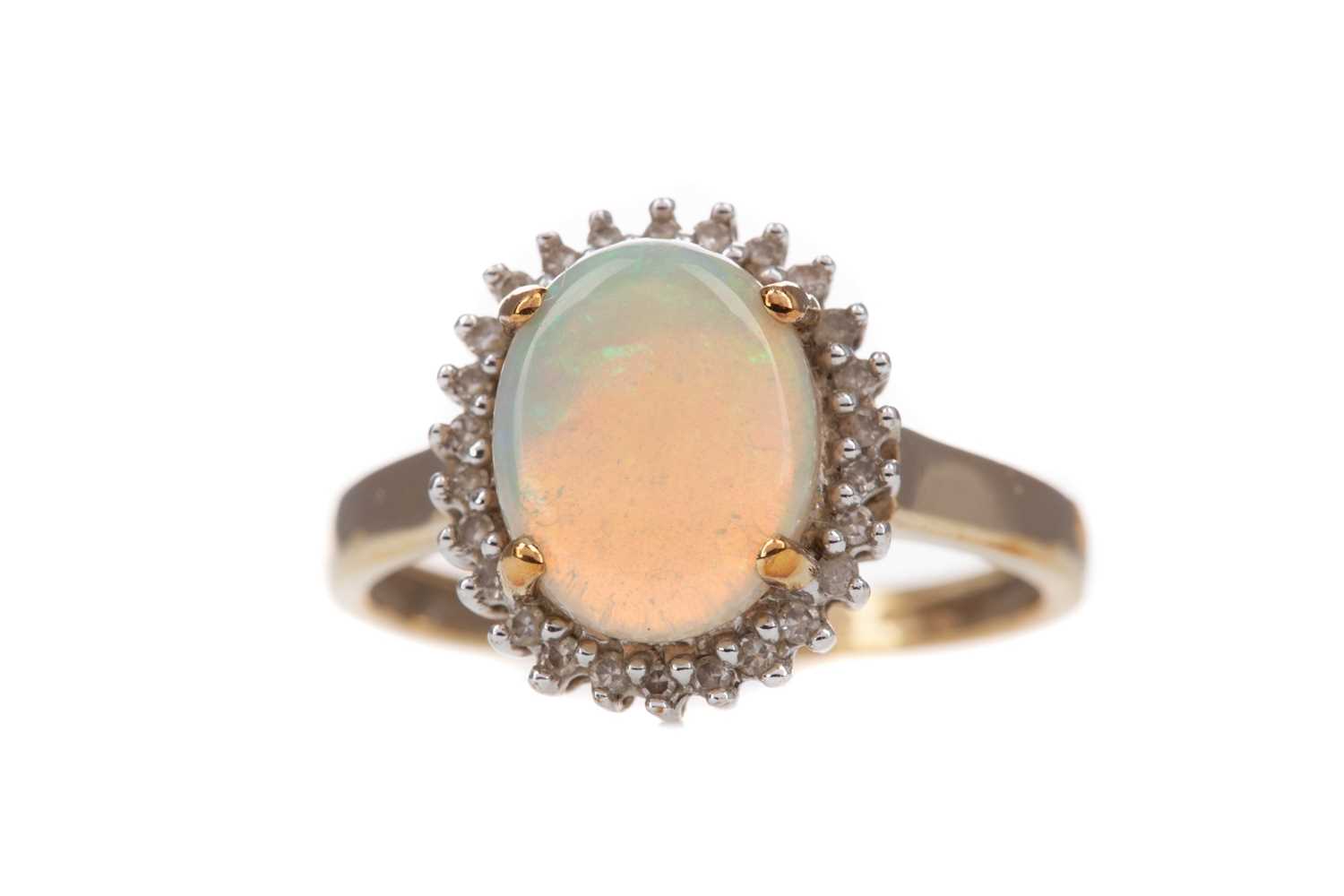 Lot 316 - AN OPAL AND DIAMOND RING