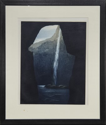 Lot 818 - UNTITLED (SCOTTISH FALLS), AN ETCHING BY TOM MACKENZIE