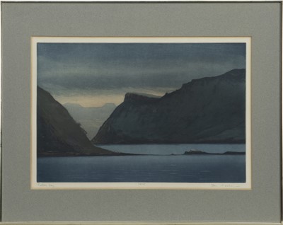 Lot 819 - PORTREE BAY, AN ETCHING BY TOM MACKENZIE