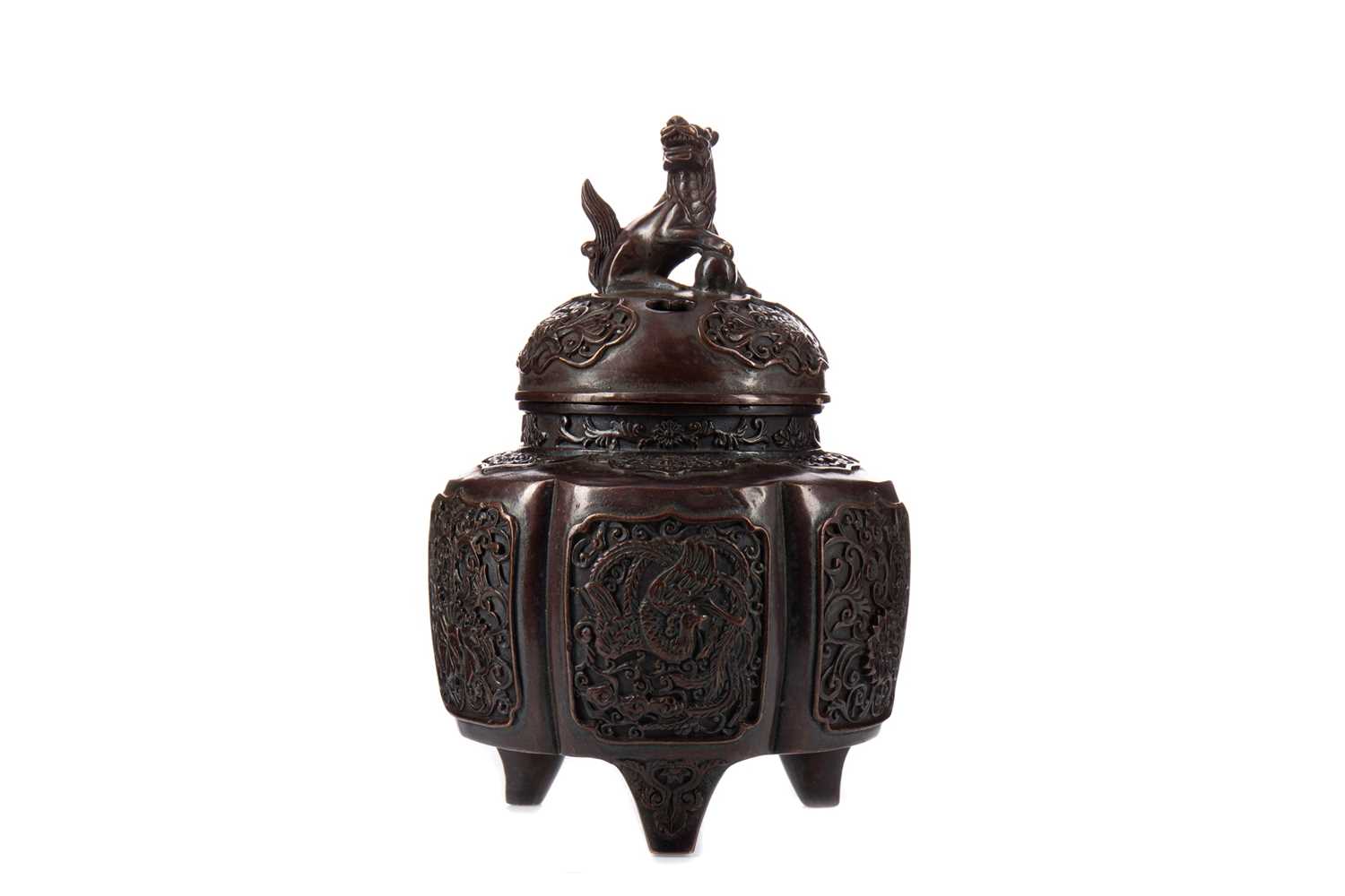Lot 1701 - A 20TH CENTURY CHINESE BRONZE CENSER