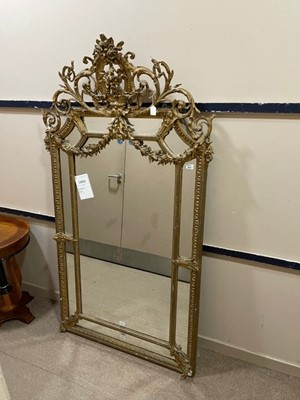 Lot 181 - A VICTORIAN OVERMANTLE WALL MIRROR