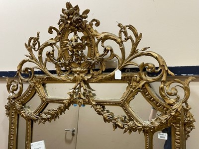 Lot 181 - A VICTORIAN OVERMANTLE WALL MIRROR