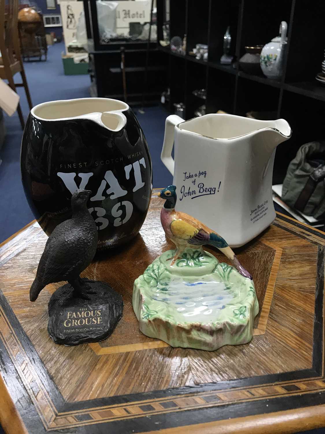 Lot 20 - A LOT OF TWO WHISKY WATER JUGS AND OTHER ITEMS