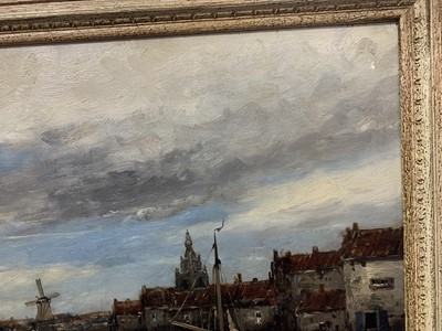 Lot 29 - AT DOCK, AN OIL BY JAN VAN COUVER