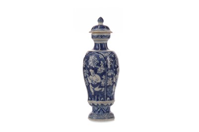 Lot 1726 - A 20TH CENTURY CHINESE BLUE AND WHITE VASE AND COVER