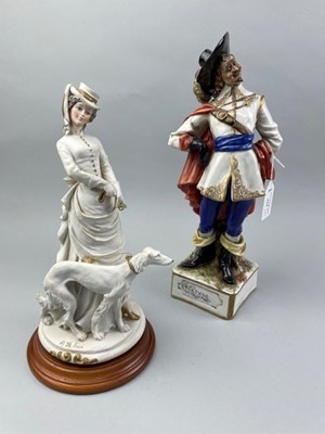 Lot 151 - A CAPO DI MONTE FIGURE OF PORTHOS AND ANOTHER FIGURE