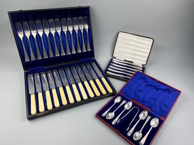 Lot 78 - A SET OF SIX AFTERNOON TEA KNIVES  AND OTHERS