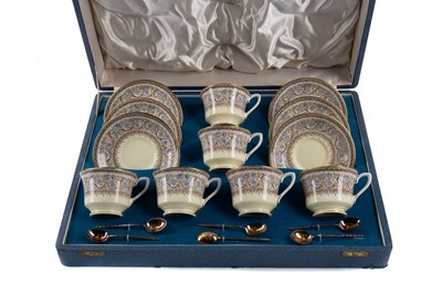 Lot 1051 - A CASED ROYAL WORCESTER 'LADY EVELYN' PATTERN COFFEE SET