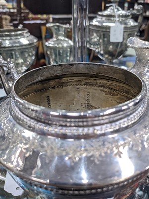 Lot 81 - A VICTORIAN PLATED VASE SHAPED FOUR PIECE TEA AND COFFEE SERVICE
