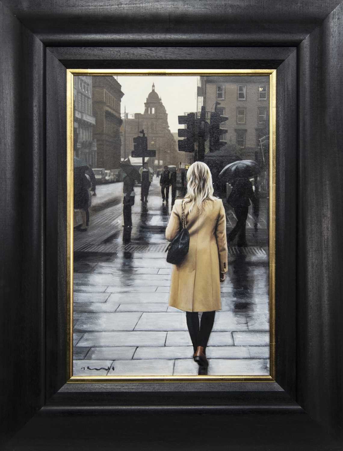 Lot 633 - IN THE CITY, AN OIL BY GERARD BURNS