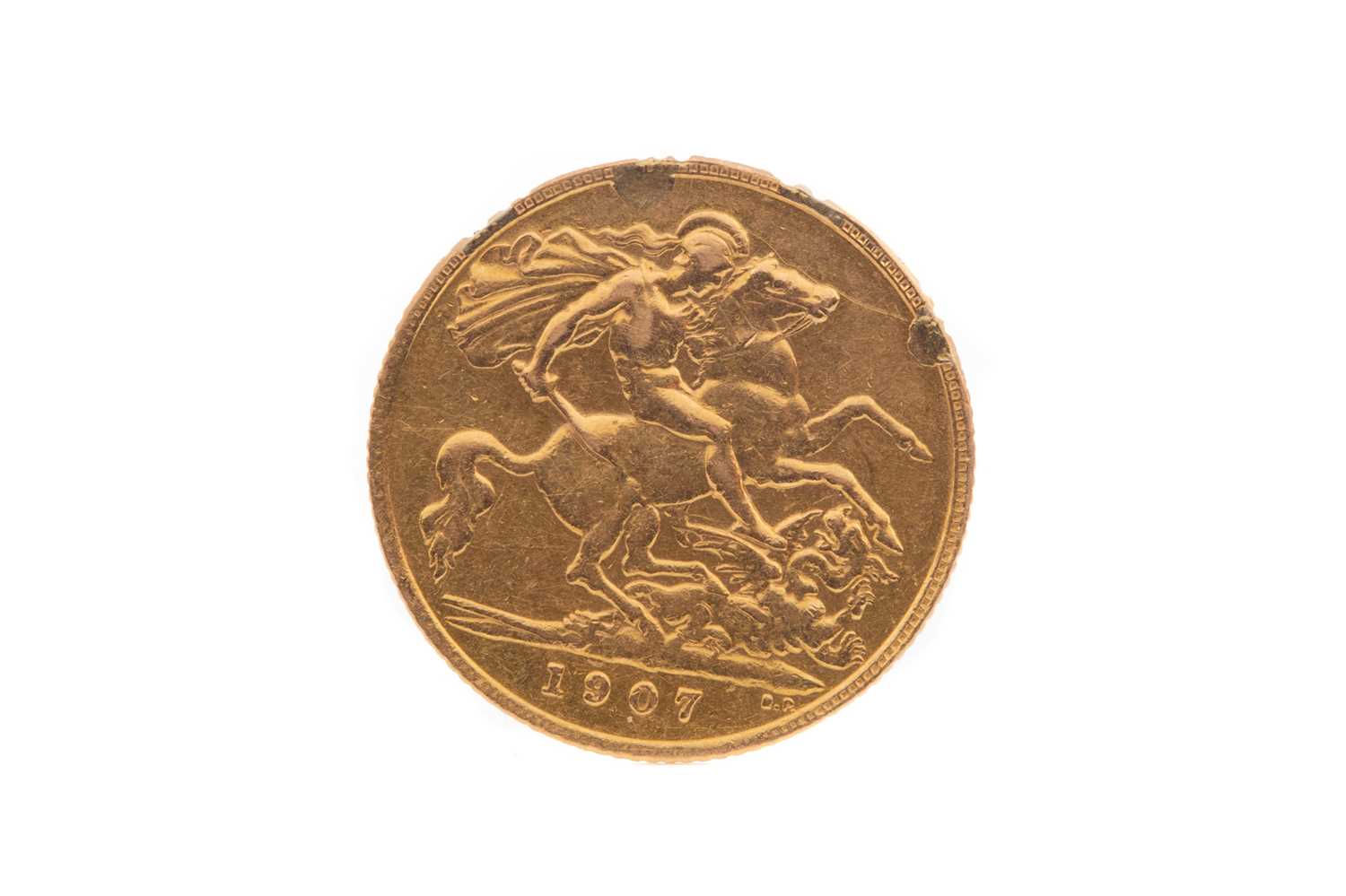 Lot 63 - A GOLD HALF SOVEREIGN DATED 1907