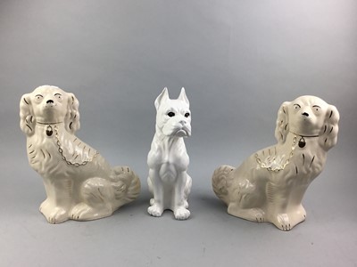 Lot 134 - A PAIR OF WALLY DOGS ALONG WITH A CERAMIC PITBULL
