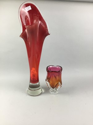 Lot 135 - AN ART GLASS VASE AND ANOTHER