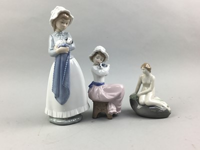 Lot 140 - A LOT OF TWO NAO FIGURES OF GIRLS AND ANOTHER FIGURE