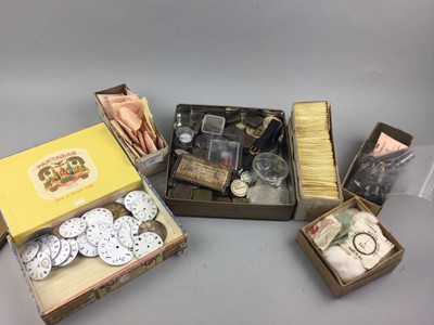 Lot 231 - A LOT OF WATCH PARTS AND CLOCK KEYS
