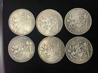 Lot 65 - A COLLECTION OF SILVER BRITISH CROWNS AND AMERICAN DOLLARS