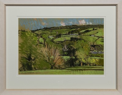 Lot 647 - VALLEY TOWN, A PASTEL BY DOUGLAS LENNOX
