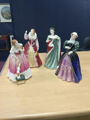 Lot 282 - A LOT OF FOUR ROYAL DOULTON 'QUEENS OF THE REALM'  FIGURES
