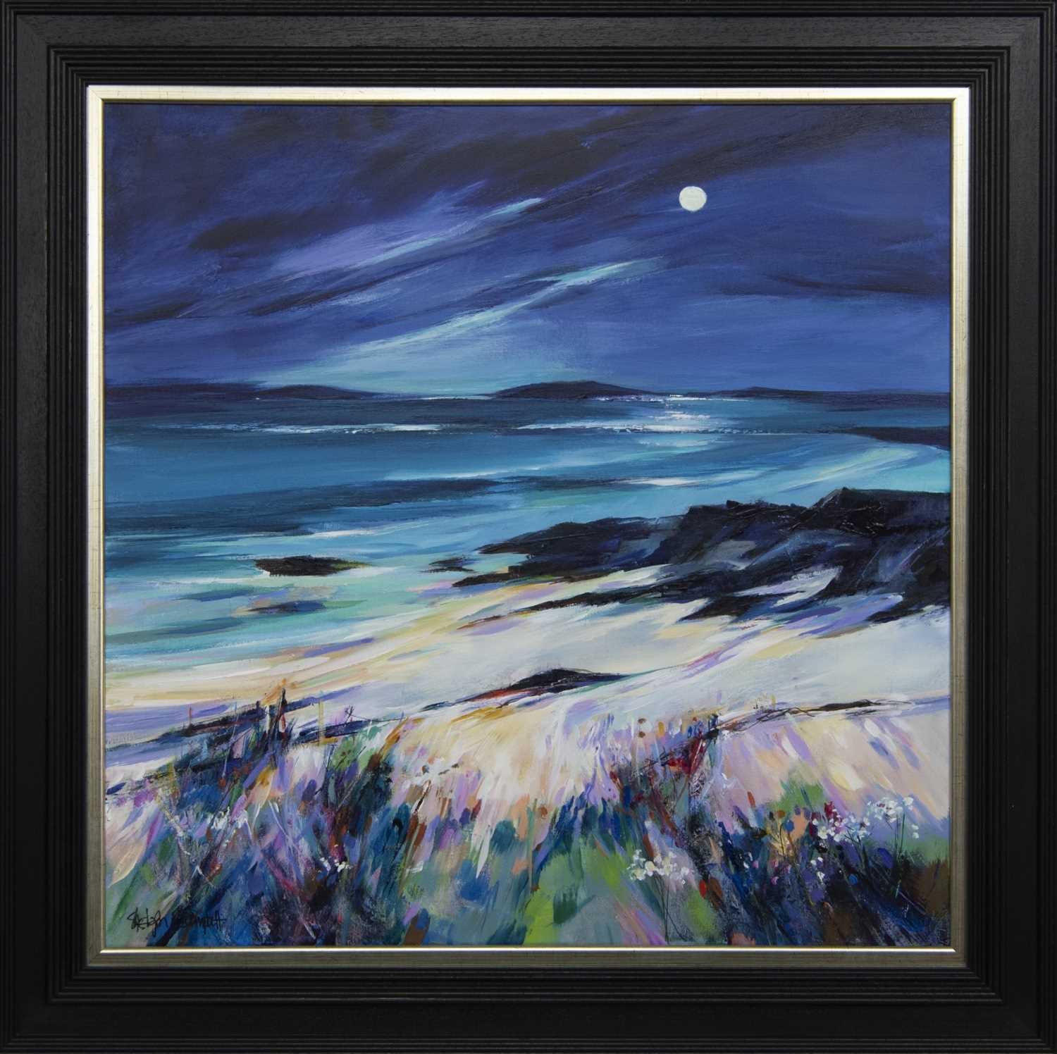 Lot 637 - THE SUMMER ISLES, AN ACRYLIC BY SHELAGH CAMPBELL
