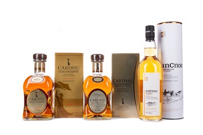 Lot 220 - TWO BOTTLES OF CARDHU GOLD RESERVE AND ONE ANCNOC 12 YEARS OLD