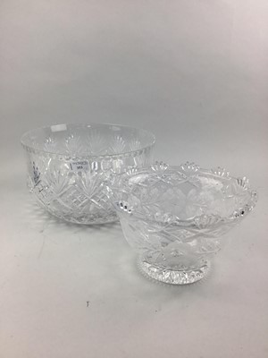 Lot 353 - A LOT OF TWO CRYSTAL PUNCH BOWLS
