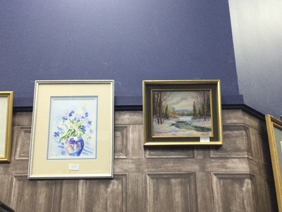 Lot 323 - A LOT OF TWO WATERCOLOURS AND AN OIL