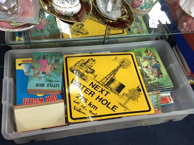 Lot 405 - A COLLECTION OF CHILDREN'S BOOKS ALONG WITH AN AUSTRALIAN SOUVENIR SIGN