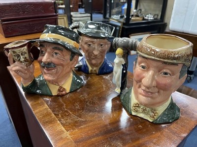 Lot 410 - A LOT OF THREE ROYAL DOULTON CHARACTER JUGS