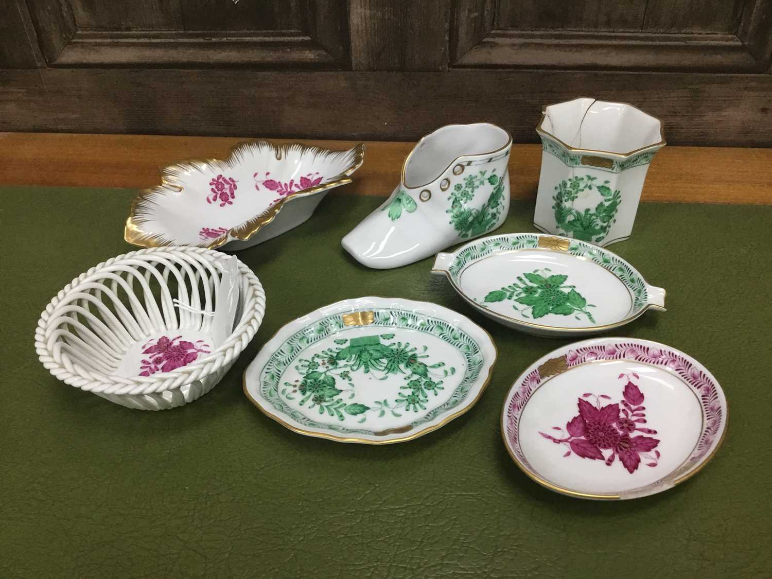 Lot 105 - A COLLECTION OF SEVEN HEREND PORCELAIN ITEMS