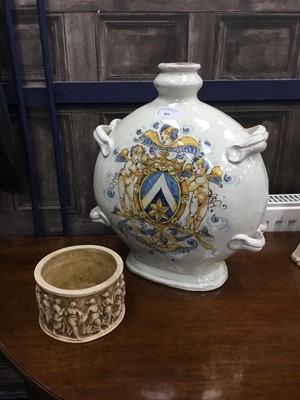 Lot 461 - A LARGE FIANCE BOTTLE AND A RESIN BOWL