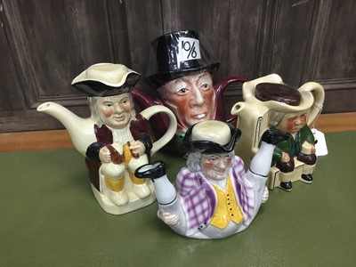 Lot 468 - A COLLECTION OF FOUR TONY WOOD NOVELTY TEA POTS