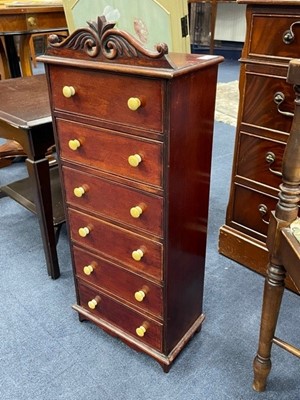 Lot 497 - A VICTORIAN MAHOGANY CHEST OF SIX DRAWERS