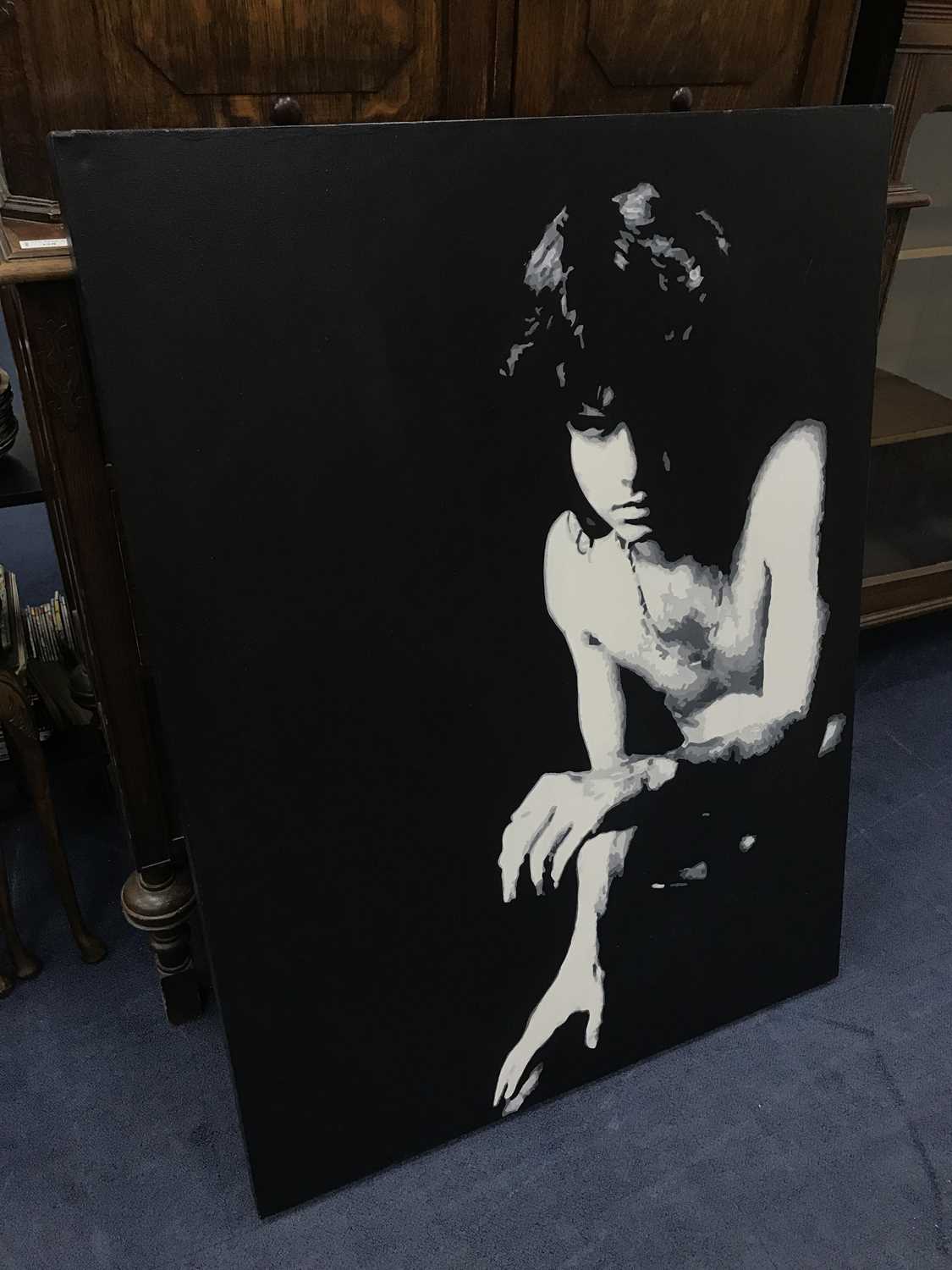 Lot 504 - AN OIL PAINTING OF JIM MORRISON