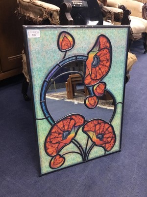 Lot 528 - AN ART NOUVEAU STYLE WALL MIRROR