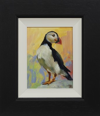 Lot 699 - PUFFIN, AN OIL BY ZHANNA PECHUGINA