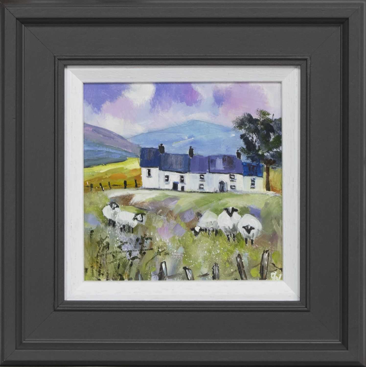 Lot 723 - HIGHLAND CROFT, AN OIL BY CAROL WEST