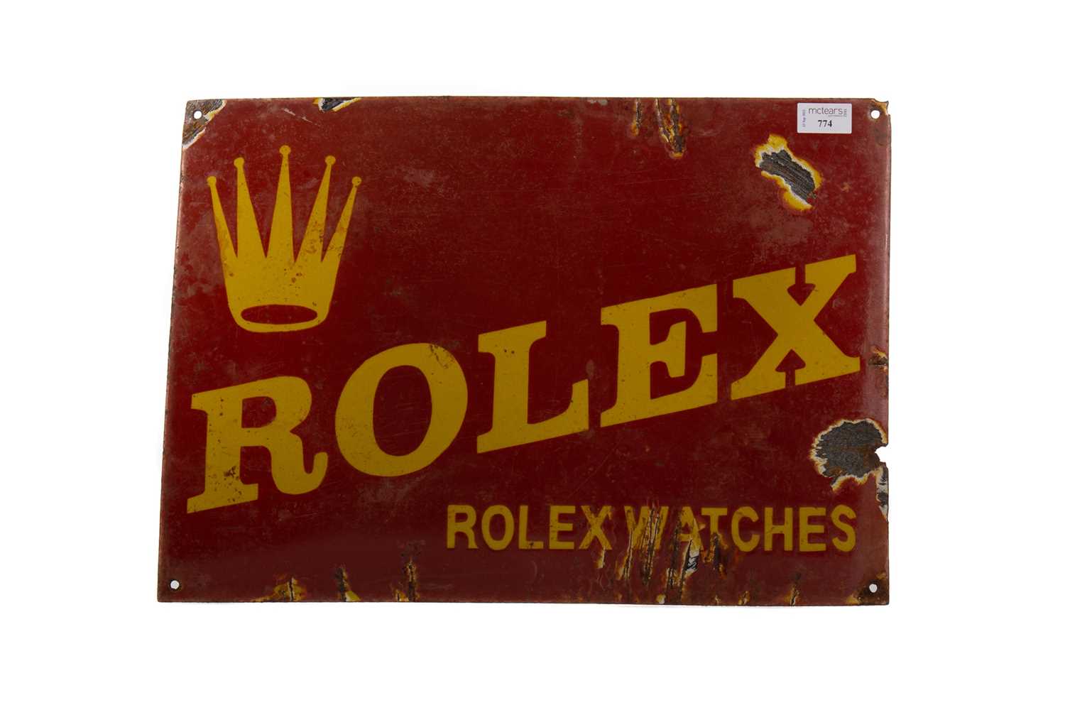 Lot 774 - AN ENAMELLED 'ROLEX' ADVERTISEMENT SIGN