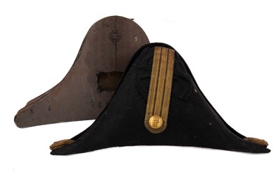 Lot 775 - A VICTORIAN NAVAL OFFICER'S BICORN HAT