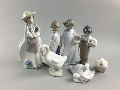 Lot 126 - A LOT OF SEVEN NAO FIGURES OF CHILDREN AND ANIMALS