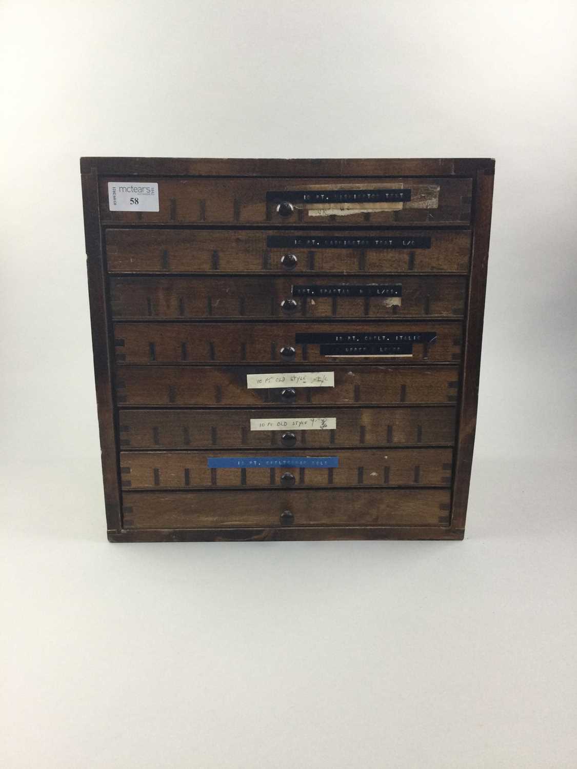 Lot 58 - A STAINED WOOD COLLECTORS